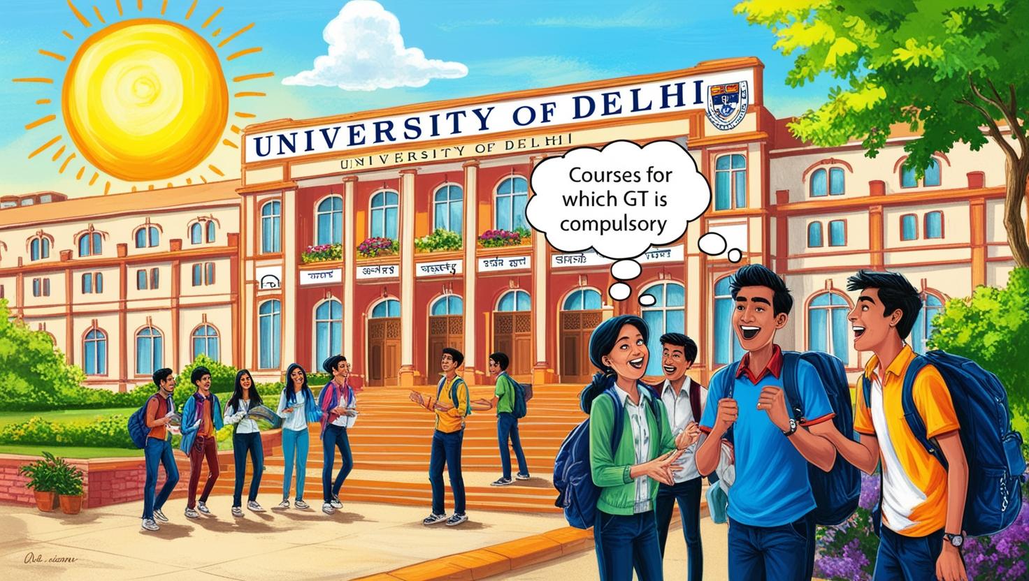 For Which Course of University of Delhi Is the General Test in CUET Compulsory?